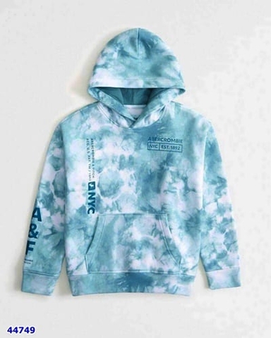 Hoodie Abercrombie xanh loang trắng - size 5-6y