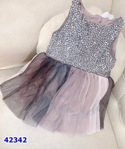 Đầm tiệc đính cườm H&M đen xám - size 18/24m