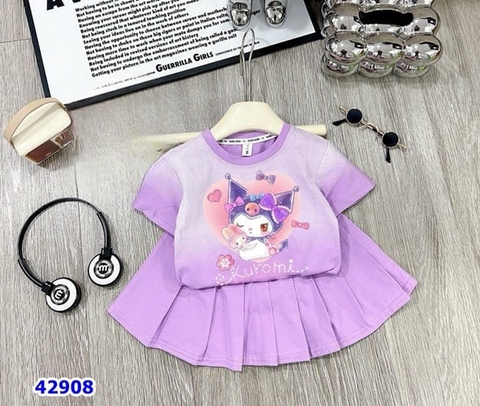 Set váy tím Kuromi trái tim - Size 3y