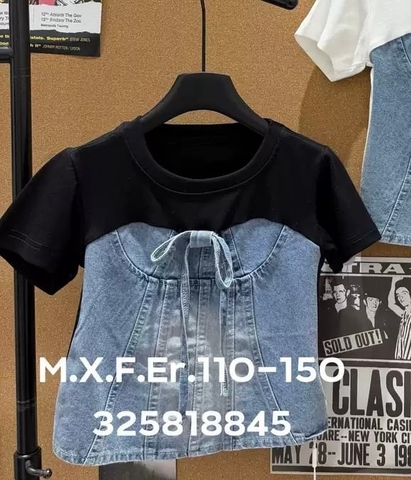Áo thun đeb xanh denim