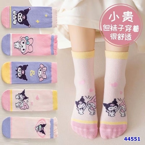 Set 5 vớ Kuromi & Melody - size 3-5y