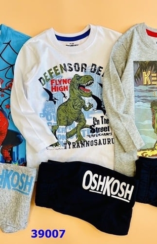 Bộ dài Oshkosh trắng khủng long - size 2y