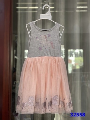 Đầm zuni&pink hồng,xám,unicorn ,ngôi sao -Size6y