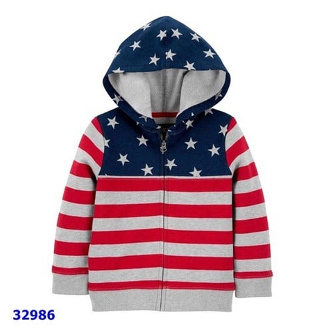 Áo khoác Oshkosh xám lá cờ - size 12y