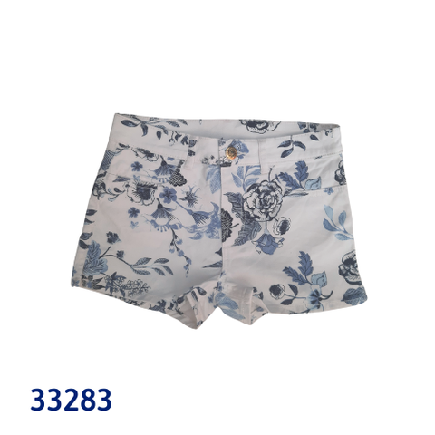 Quần short H&M trắng hoa xanh - Size 12-13y
