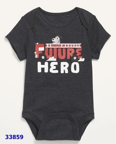 BodySuit Old Navy xám đậm Hero - Size 6/12m