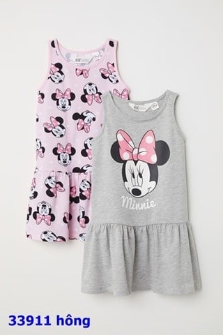 Đầm H&M hồng Mickey - Size 6/8y