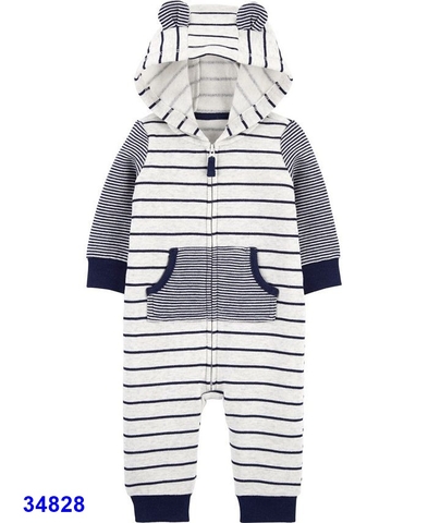 Bodysuit Carter kẻ xanh đen xám- size 24m