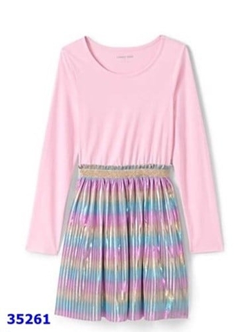 Đầm thun DT Land's End hồng - sz 2y