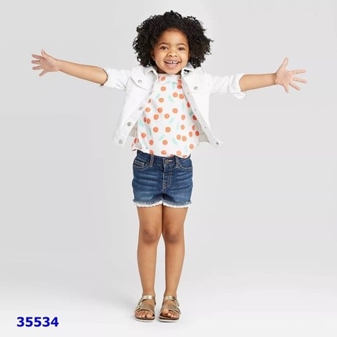 Short Cat&Jack xanh đậm gấu ren - size 12m