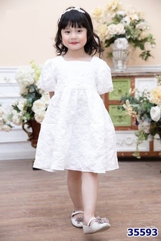 Đầm tiệc June trắng - size 1y