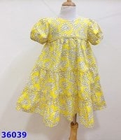 Đầm Melisa vàng hoa trắng - size 150