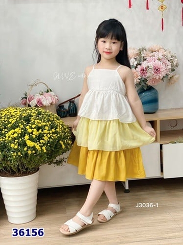 Đầm June hai dây vàng hồng - size 2y