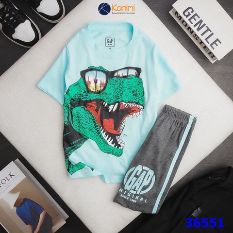 Bộ xanh khủng long - size 1y