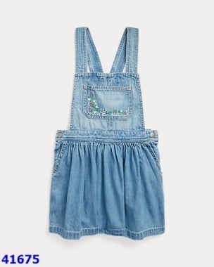 Yếm jean Polo RL thêu hoa