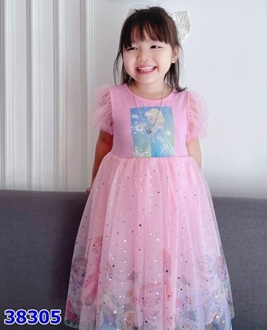 Đầm Mia hồng Elsa - size 18-24m
