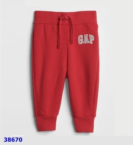 Quần nỉ BabyGap đỏ chữ xám - size 12/18m