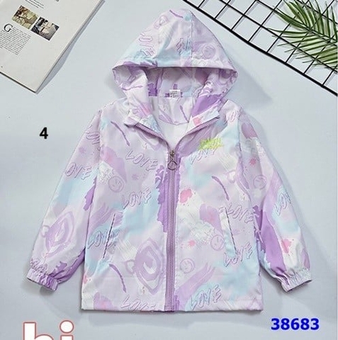 Áo khoác tím nhiều họa tiết - size 140