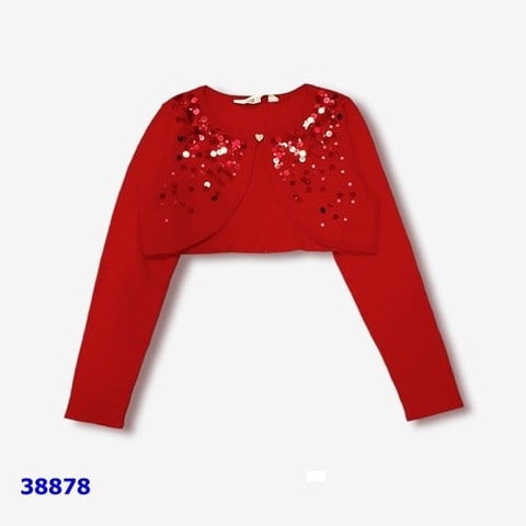 Cardigan HM đỏ đính cườm lớn - size 2-4y