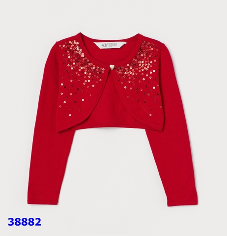 Cardigan HM đỏ đính cườm nhỏ - size 8-10y