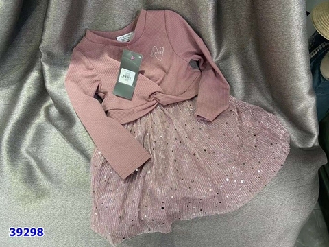 Đầm Primark tím trái tim - size 6-7y