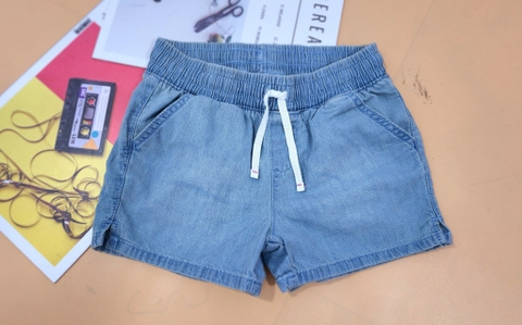 Short Jean Cat& Jack xanh nhat lưng thun - size 14-16y