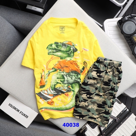 Bộ thun vàng cá sấu - size 7-8y