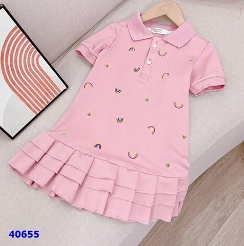 Đầm Any hồng cầu vồng - size 120