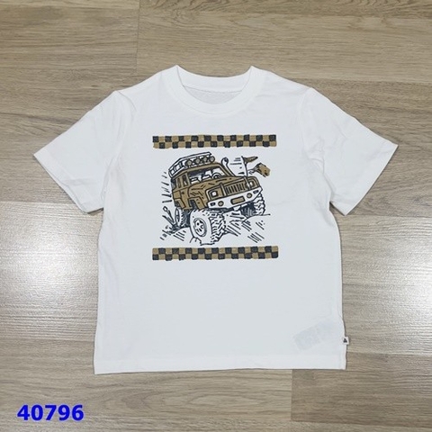 Áo BabyGap trắng xe vàng - size 2y