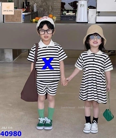 Đầm Jam&Jenny sọc trắng đen - size 6-7y