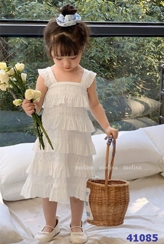 Đầm Melisa 2 dây nhìu tầng - size 4-5y