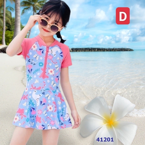 Bộ bơi BonChop xanh thỏ hồng - size 11y