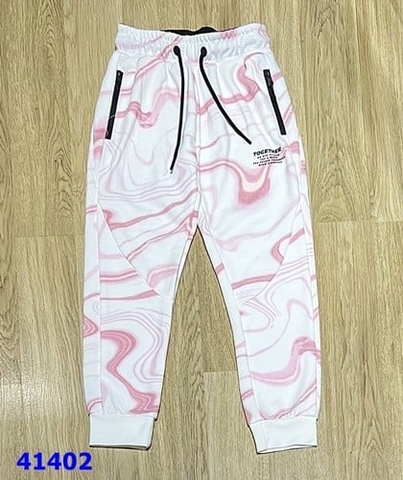 Jogger Fox trắng vệt hồng - size 8y