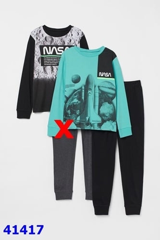 Bộ HM đen Nasa - size 6-8y