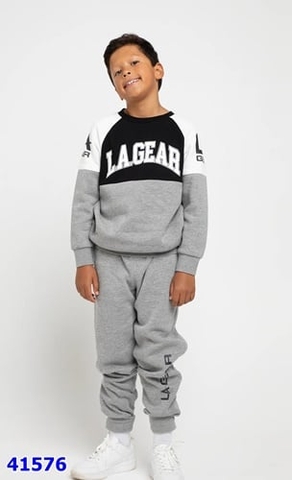 Áo Sweater Lagear đen phối xám trắng - size 16y