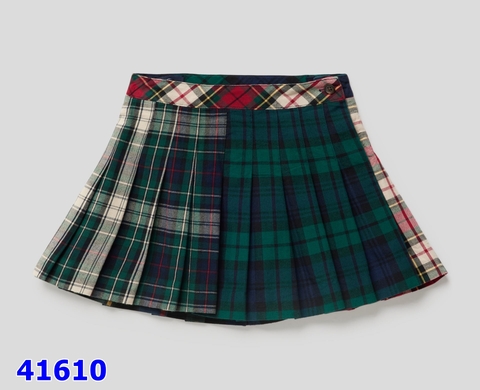 Chân váy Polo sọc 2 màu xanh lá - size 2y