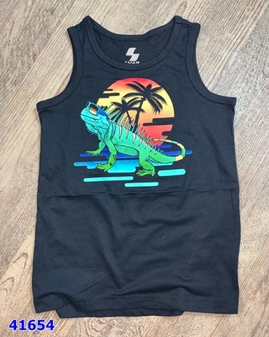 Áo ba lỗ Place đen tăc kè - size 14y