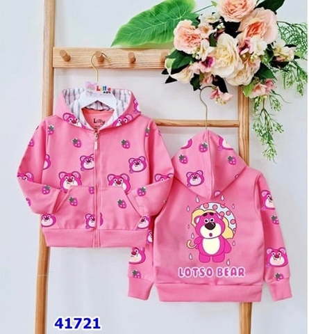 Áo khoác Gấu Dâu Lillie hồng - size 12y