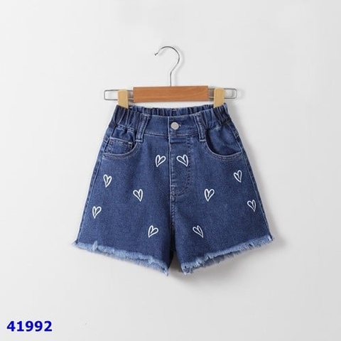 Short jean Nexxi xanh đậm trái tim