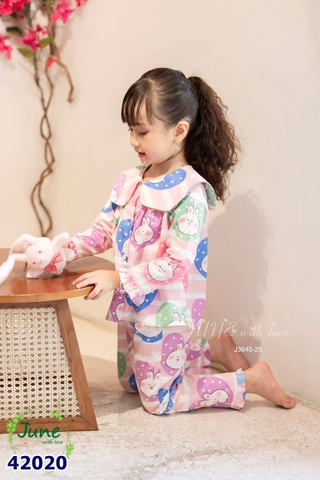 Pijama June sọc hồng thỏ - size 1y