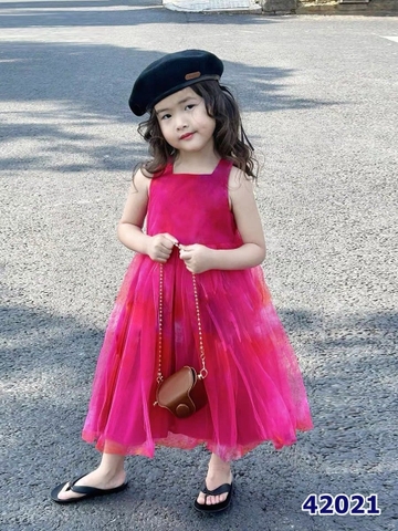 Đầm Sofia hồng loang