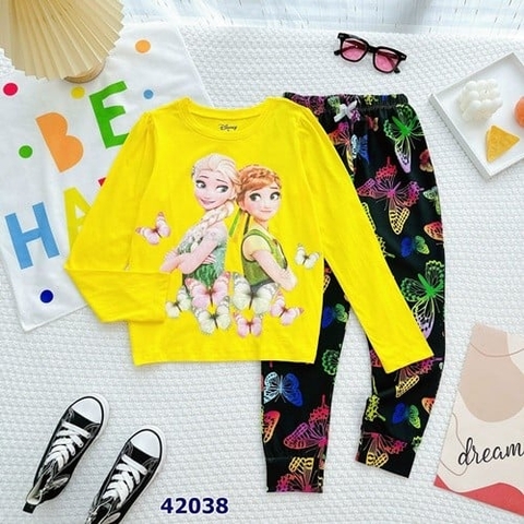 Bộ Disney vàng Anna & Elsa - size 14y
