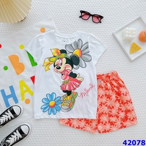 Bộ Disney trắng Minnie - size 5-6y