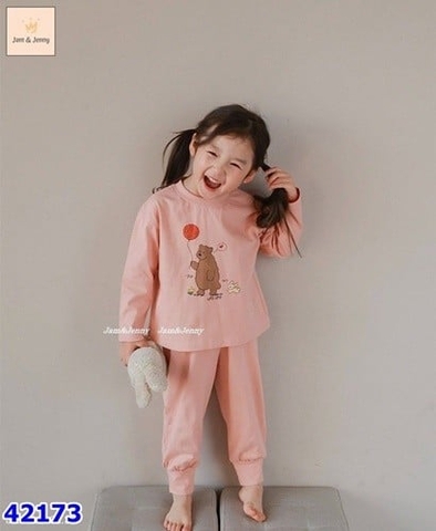 Bộ Jam&Jenny hồng gấu - size 8-9y