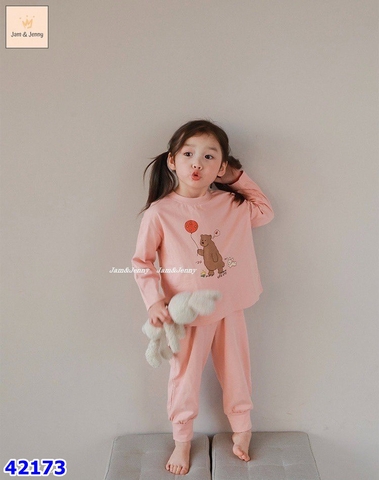 Bộ Jam&Jenny hồng gấu - size 8-9y