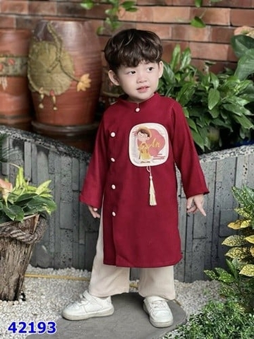 Set áo dài đỏ chữ An - 90