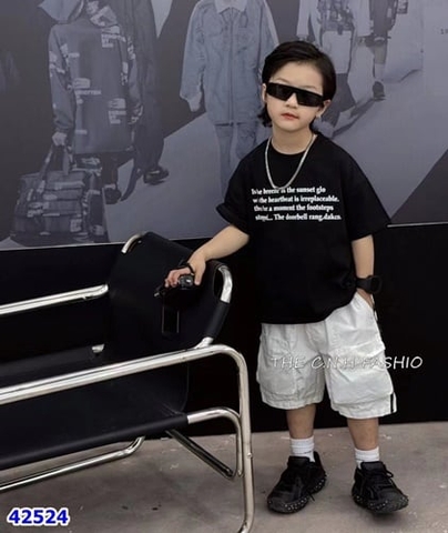 Áo CNHai đen chữ - size 120