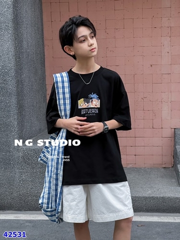 Áo NG hoạt hình KGTueoizn đen - size 160