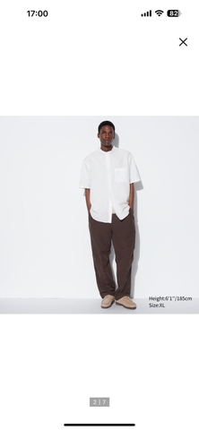 Áo sơ mi cổ tàu trắng - size XL