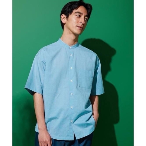 Áo sơ mi cổ tàu xanh cổ vịt - size XL